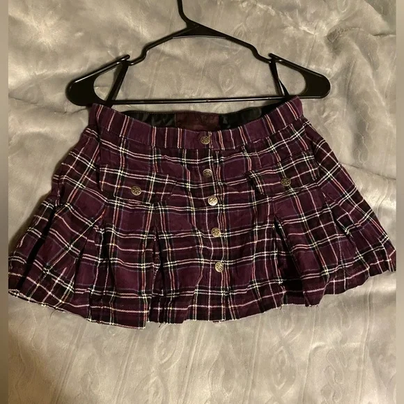 Vintage Tripp NYC Purple plaid mini skirt - Picture 2 of 7